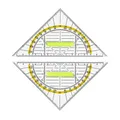 Produktbild: Geodreieck 16Cm 2 Stück Transparent Kunststoff Gelber Griff Zeichnen Schule Büro