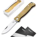 Produktbild: BÖKER PLUS® Atlas Brass Taschenmesser 12C27 Messing Slipjoint Messer - 01BO853