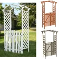 Produktbild: Rosenbogen Rankhilfe Gartenbogen Halbbogen Rosenbögen Gartentor Braun/Grau DE