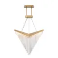 Produktbild: LED Hängelampe Pendelleuchte B: 81 cm Stahl Acrylkristall in Gold Modern 3000K