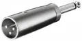 Produktbild: XLR Metall Adapter, XLR Stecker 3-Pin - 6,35mm Klinkenstecker 2-Pin, Mono Cannon