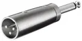 Produktbild: XLR-Adapter, AUX-Klinke 6,35 mm, (2-polig) Mono-Stecker zu XLR-Stecker((3-polig)