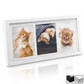 Produktbild: bomoe Bilderrahmen Galeria für 3 Fotos 13x18 cm - Fotorahmen aus Holz, Kunststoffglas, Metall-Aufhängung & Passepartout Multirahmen für Bilder Collagen - Weiß