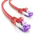 Produktbild: deleyCON 30m CAT7 Netzwerkkabel - 10 Gigabit - RJ45 Patchkabel Ethernet Kabel (Kupfer, SFTP PiMF Schirmung) - für Highspeed LAN DSL Switch Modem Router Patchpanel CAT7 CAT6 CAT5 - Rot