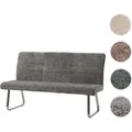 Produktbild: Sitzbank HWC-G55, Esszimmerbank Bank, Edelstahl gebürstet Stoff/Textil Chenille Öko-Tex, 180cm ~ dunkelgrau