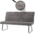 Produktbild: Mendler Sitzbank HWC-G55, Esszimmerbank Bank, Edelstahl gebürstet Stoff/Textil Chenille Öko-Tex, 180cm - dunkelgrau