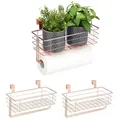 Produktbild: relaxdays Einhängekorb 3 x Einhängekorb mit Küchenrollenhalter