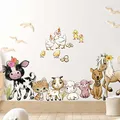 Produktbild: WANDKIND Bauernhof Wandtattoo Kinderzimmer V360 | handgezeichnet | AUFKLEBER Kindergarten | Babyzimmer Wandsticker Pferd Schwein Kuh Hund Huhn Katze (40 x 40 cm)