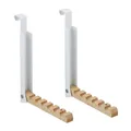 Produktbild: Relaxdays Türgarderobe klappbar 2X, zum Einhängen, Türhaken für 6 Kleiderbügel, Metall & Holz, für 2 cm Türfalz, weiß