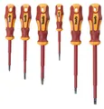 Produktbild: kwb Schraubendreher-Set VDE 6-teilig, vollisolierte Klingen, extra gehärtet, inkl. 2-Komponenten-Griff und Aufhänge-Loch, Schraubenzieher-Satz CV Stahl