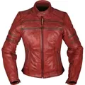 Produktbild: Modeka Motorradjacke Iona Damen Motorrad Lederjacke protektoren rot 38