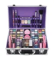 Produktbild: Bliss Schminktasche mit veganen Schminkprodukten - Kompletter Schminkkoffer mit Lidschatten, Rouge, Lippenstift, Augenbrauenwachs und -puder, Pinseln - Aluminium-gerahmter Schminkkoffer Organizer