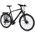 Produktbild: Airtracks Herren Trekking Fahrrad 28 Zoll Trekkingbike TR.2830 Trekkingrad Bike City 24 Gang Shimano ALIVIO RD-M3100 SGS Kettenschaltung Nabendynamo Schwarz Matt - Herren 60cm Körpergröße 185-195cm