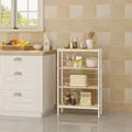 Produktbild: Woltu Bücherregal, Nischenregal Standregal Mit 4 Ebenen, Küchenregal Gewürzregal, Leiterregal Schmal, Für Büro Wohnzimmer Schlafzimmer Küche, Holzwerkstoff Metall, 50x78x20cm, Helle Eiche + Weiß