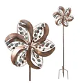 Produktbild: Windrad Blossom mit 2 gegenläufigen Propellern, Windspiel 213 cm hoch
