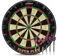 Produktbild: Carromco Dartscheibe Dartscheibe Superplay, Steeldart, Darts-Spiel, Turniergröße, Sisal Dartboard mit 3 Stahldarts & 3 Softdarts