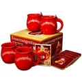 Produktbild: Feuerzangentasse 4er-Set, Rot - für Feuerzangenbowle - Rot
