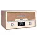 Produktbild: DENVER MDA-525LW Retro Radio HiFi Anlage – DAB+ & FM Radio – CD-Player – Bluetooth – USB-Anschluss – AUX-Eingang – Weckerfunktion – Kompakte Stereoanlage im Hellen Holz Design