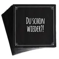 Produktbild: Pechkeks Servietten schwarz – Du schon wieder - Party Tischdeko Servietten mit Spruch für Freunde des schwarzen Humors, 10 Stück