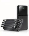 Produktbild: Power Bank 15000mAh mit 4 Kabeln, Powerbank 22,5W PD20W USB-C Schnelllade-Externe Handyakku, Tragbares Ladegerät mit LED-Anzeige für iPhone Samsung Huawei Outdoor