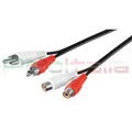 Produktbild: Kabel 2,5m Audio 2 Rca Verlängerung Stecker / Buchse Stereo PC Auto Endstufe