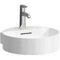 Produktbild: LAUFEN VAL Handwaschbecken, unterbaufähig, ohne Hahnloch, mit Überlauf, 400x425mm, H8112817571091, Farbe: weiss matt