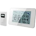 Produktbild: LCD Funk-Wetterstation mit Außensenor Wecker Funkuhr Kalender Vorhersage Hygro - 4-MV5792-2 - Weiß