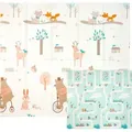 Produktbild: CCLIFE Baby Spielmatte Krabbelmatte 196x176x1cm, Schadstofffrei, Faltbar & Rutschfest , Kleiner Bär Tiere & Traumstadt - Bunt