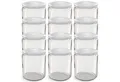 Produktbild: Oputec Einmachglas 12x 405ml Einmachgläser mit Schraubdeckel TO 82 Weiß Marmeladengläser