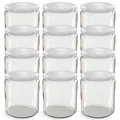 Produktbild: Oputec 12x 405 ml Einmachgläser Schraubdeckel weiß Marmeladengläser Sturzgläser