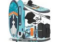 Produktbild: tectake SUP-Board Sup - Aufblasbares Allroundboard mit Kippstabilität, Stand-up Paddle, (Stand up Paddling Board Zenon, in türkis/orange), 3-Finnensystem für optimale Spurtreue