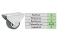 Produktbild: Parkett-Bockrolle 30x14 mm Gl, S-Rad, weiche Laufbahn Platte 46x20mm (35kg)