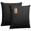 Produktbild: NatureMark 2er Set Jersey Kissenbezüge – Elastisch, weich, atmungsaktiv und hautfreundlich – Waschbare Kissenhülle - 40x40 – Schwarz