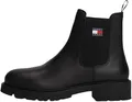 Produktbild: TOMMY JEANS Damen Chelsea Boots aus Leder, Schwarz (Black), 39