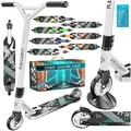 Produktbild: KESSER® Stunt Scooter X-Limit - 360° Lenkung Robuster Funscooter Stuntscooter mit ABEC 9 Kugellagern, 100 mm PU Räder, Kickscooter Tretroller Cityroller Trick Roller für Kinder Erwachsene, Weiß