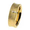 Produktbild: Ernstes Design Ring R753 Edelstahl vergoldet mattiert Brillant 0.02 ct.