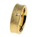 Produktbild: Ernstes Design Ring R753 Edelstahl vergoldet mattiert Brillant 0.02 ct.
