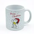 Produktbild: Peanuts Tasse | Snoopy Woodstock | kleine Geschenke für Frauen, Männer oder Kinder | Weihnachten | Kaffeetasse | Teetasse | 330 ml | Merry Christmas (silber Glitzer, 330 ml, Weihnachten)
