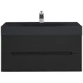Produktbild: doporro Badmöbel-Set Badschrank Yoga Waschbeckenunterschrank Wandmontage Waschbecken schwarz 100 cm x 56 cm x 48 cm