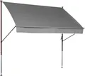 Produktbild: Angerer Klemmmarkise Style mit Handkurbel, Terrasse/Balkon, einfache Montage ohne Bohren, Made in Germany, hochwertiger Stoff, UV-beständig, höhenverstellbar, wasserabweisend, 350 cm Helllgrau