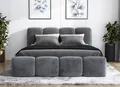Produktbild: Polsterbett DONA -OM 180 x 200 mit Bettkasten. Farbe: Grau
