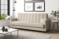 Produktbild: MEBLINI Sofa mit Schlaffunktion - Schlafcouch Ausziehbar - Schlafsofa mit Bettkasten - Sofabett - Couch mit Schlaffunktion - Klappsofa - ANDRES 1 - 218x87x93cm - Creme Webstoff