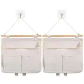 Produktbild: Baxcdyswe 2 Stück Hängeorganizer, High Capacity Faltbares Wandorganizer,Tasche mit Haken für Badezimmer, Aufbewahrung mit 3 Fächer, Hängeaufbewahrung für Zuhause, Büro, Geschäft, Wohnmobil (Beige)
