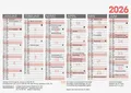Produktbild: Brunnen Tafelkalender A6 1Seite/6Monate 2026 (1070160005)