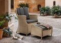 Produktbild: Destiny Gartenlounge-Set LUNA CASA, (4-tlg), Polyrattan, Sessel mit Fußhocker, inkl. Auflagen