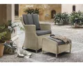Produktbild: Gartensessel Destiny Luna Casa natur meliert, Sessel mit Fußhocker, Polyrattan +