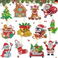 Produktbild: Ljevandria Diamond Painting Weihnachten Anhänger 12 Stück Doppelseitiger DIY S