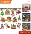 Produktbild: Diamond Painting Weihnachten Anhänger Set 12 Stück DIY Bastelset Kinder festl...