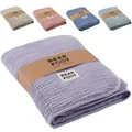 Produktbild: BEARFOOT Babydecke - Musselin Fleecedecke (Baumwolle, Fleece) flauschig weiche Kuscheldecke, Baby/Neugeborene/Kinder Geschenk Junge & Mädchen zur Geburt (Lavender)
