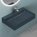 Produktbild: Mai & Mai Waschbecken Aufsatzwaschbecken Hängewaschbecken matt Anthrazit inkl. Ablaufgarnitur Mineralguss Rechteckig Waschplatz Breite: 50cm Colossum630